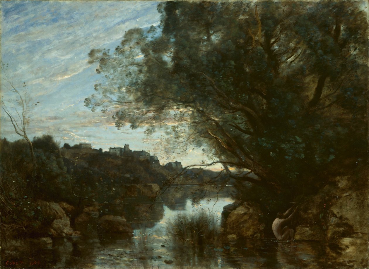 Suvenýr z okolí jezera Nemi od Jean Baptiste Camille Corot