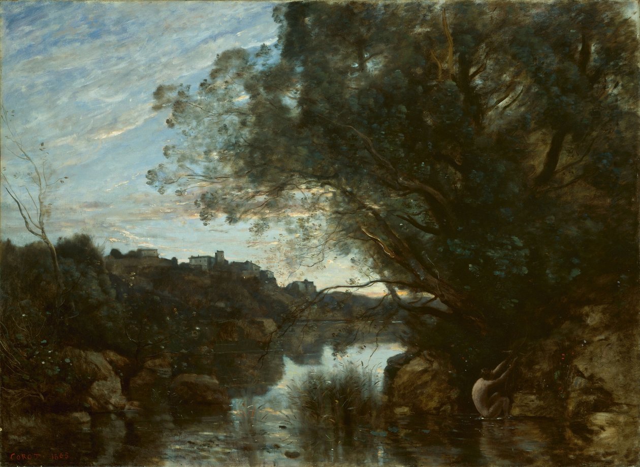 Suvenýr z okolí jezera Nemi od Jean Baptiste Camille Corot