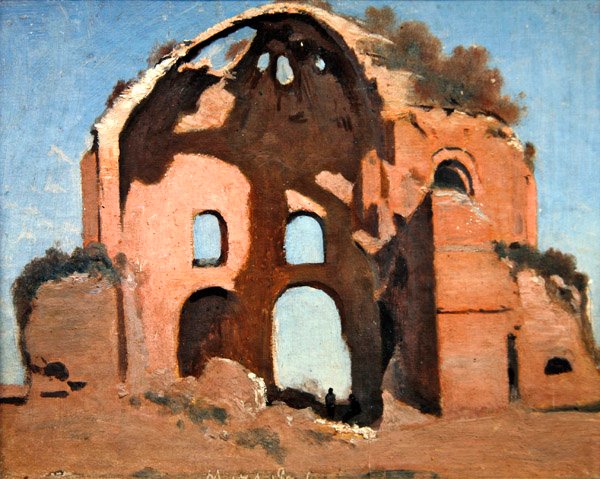 Chrám Minervy Mediky, Řím od Jean Baptiste Camille Corot