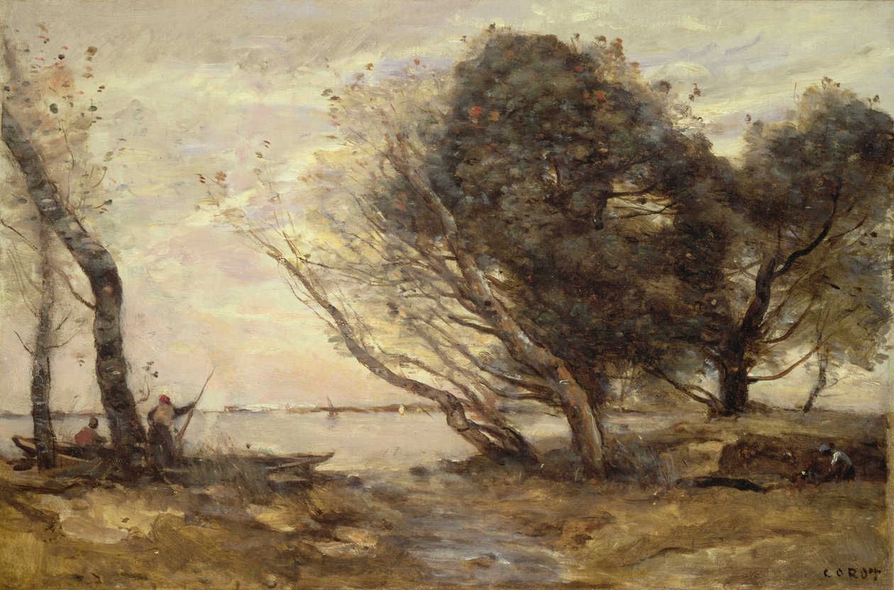 Břehy jezera po povodni, c.1870 od Jean Baptiste Camille Corot