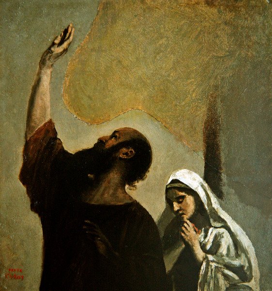 Křest Krista (olej na plátně) od Jean Baptiste Camille Corot