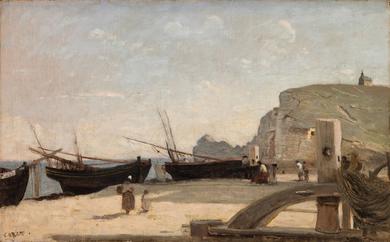 Pláž, Etretat od Jean Baptiste Camille Corot