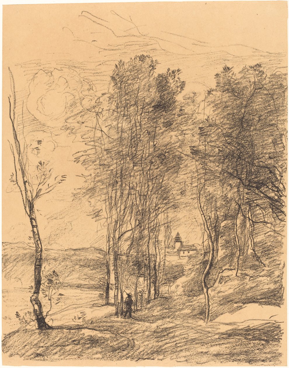 Zvonice St. Nicolas-Lez-Arras Le Clocher de St. Nicolas-Lez-Arras, 1871. od Jean Baptiste Camille Corot