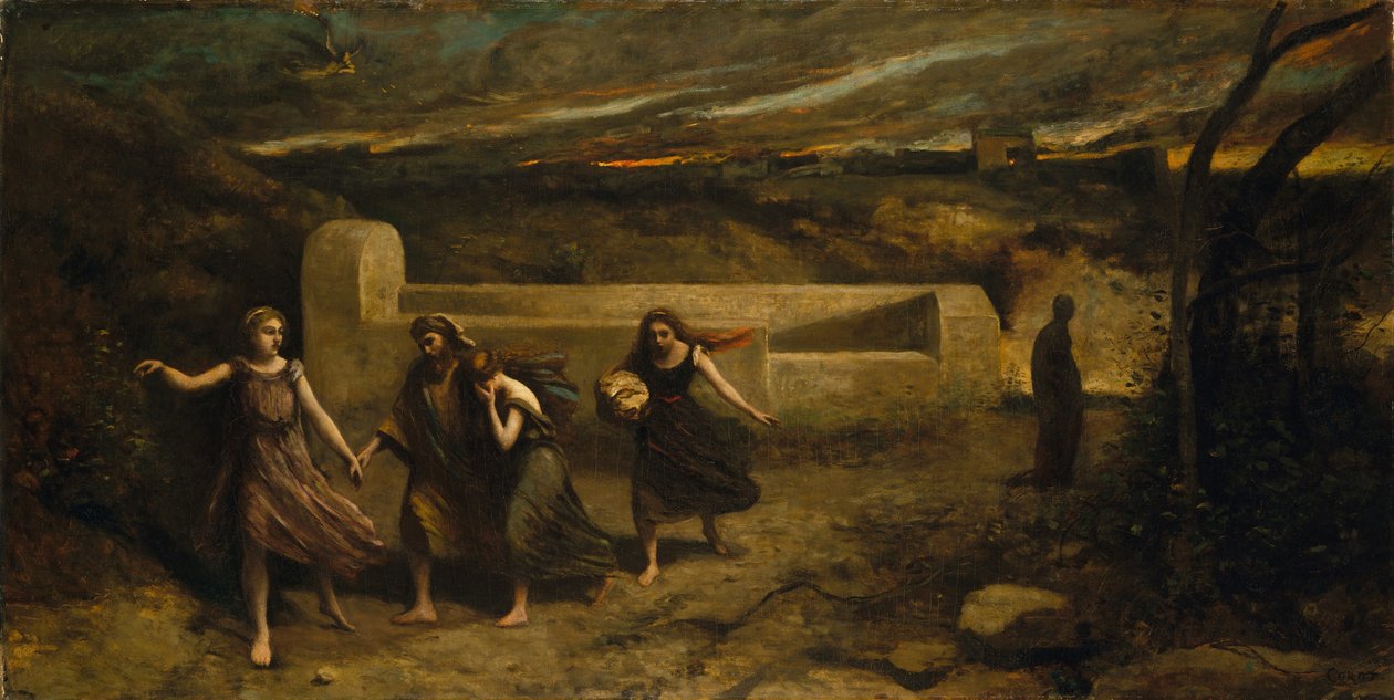Spálení Sodomy od Jean Baptiste Camille Corot
