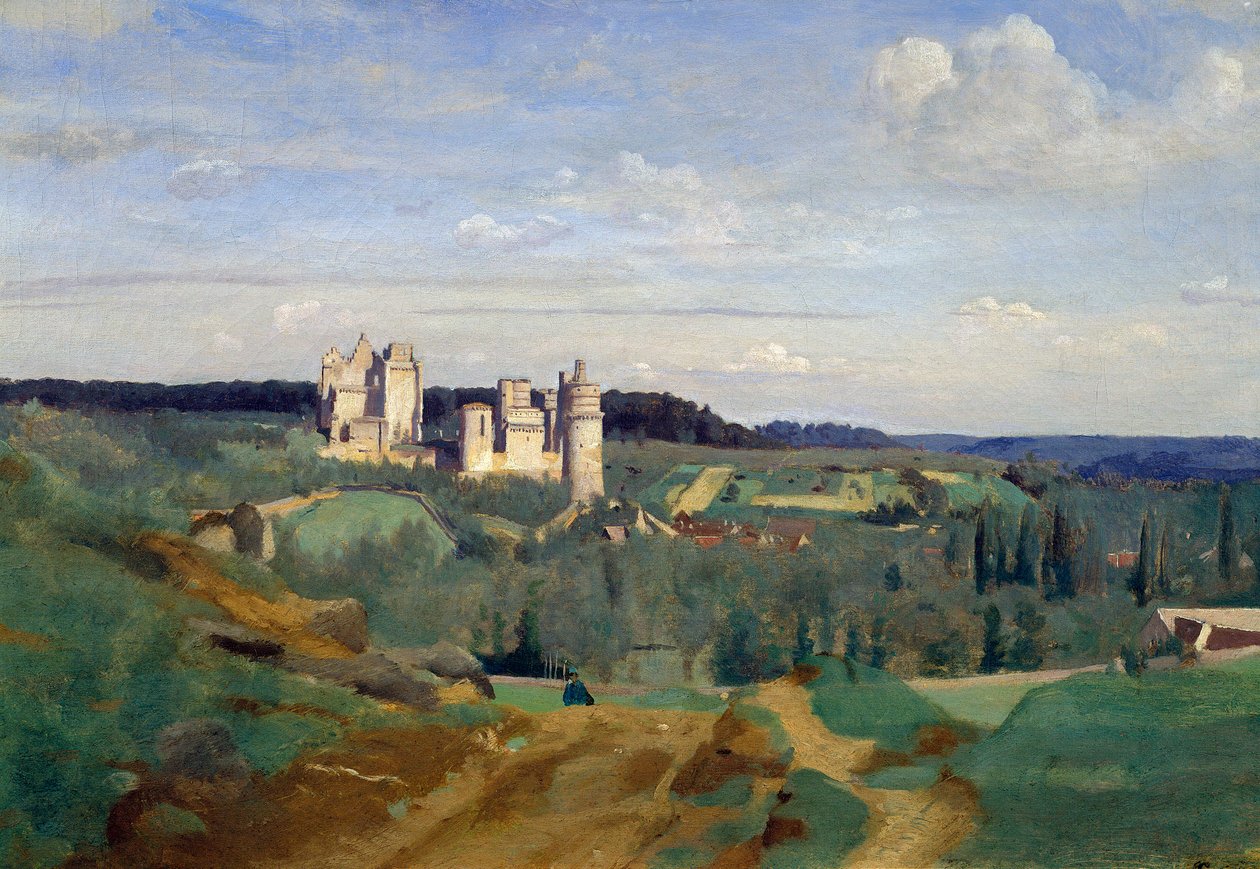 Obraz The Castle of Pierrefonds od Camille Corot (1796-1875) 1834 Quimper, Musee Des Beaux Arts od Jean Baptiste Camille Corot