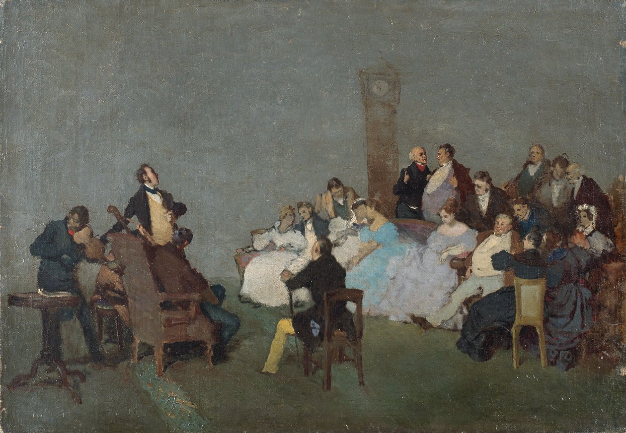 Koncert, asi 1830-40 (olej na plátně) od Jean Baptiste Camille Corot