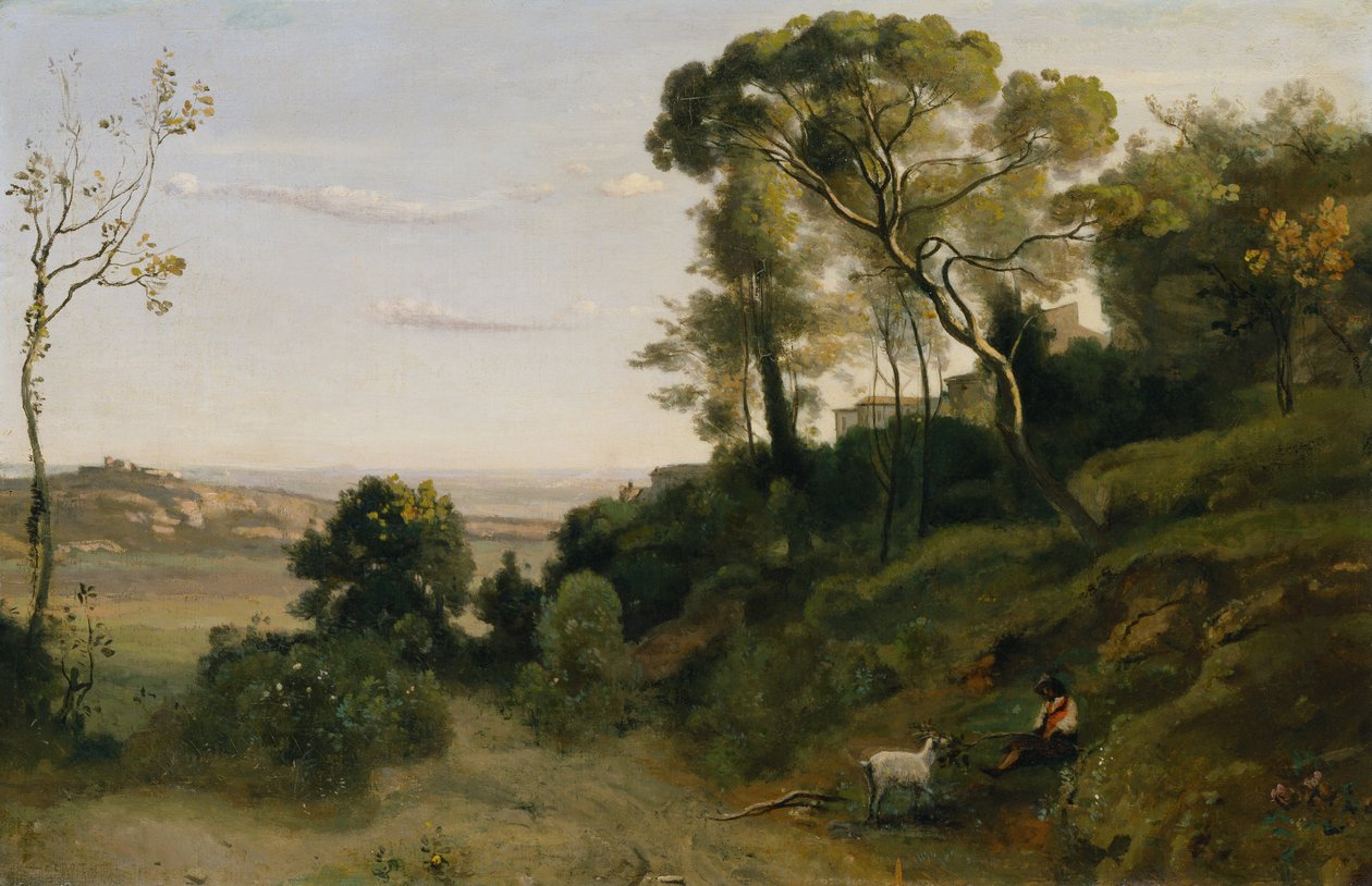 Venkov poblíž Neapole (olej na plátně) od Jean Baptiste Camille Corot