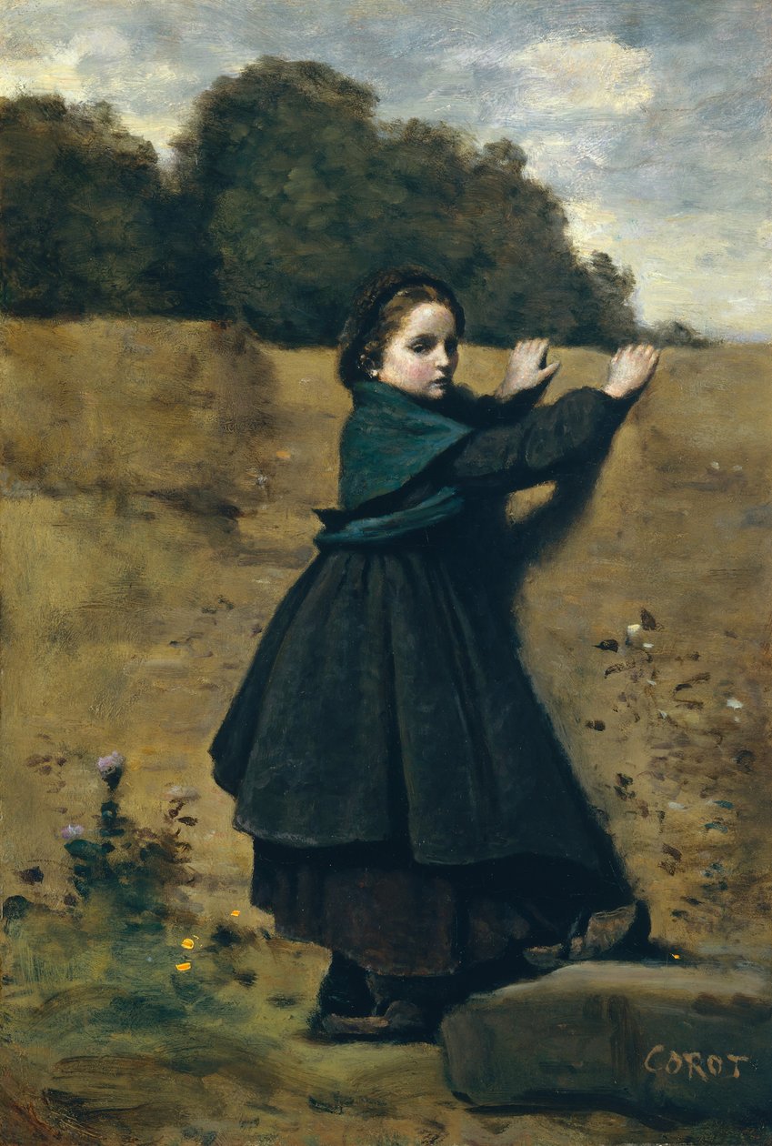 Zvědavá holčička, 1860-64. od Jean Baptiste Camille Corot