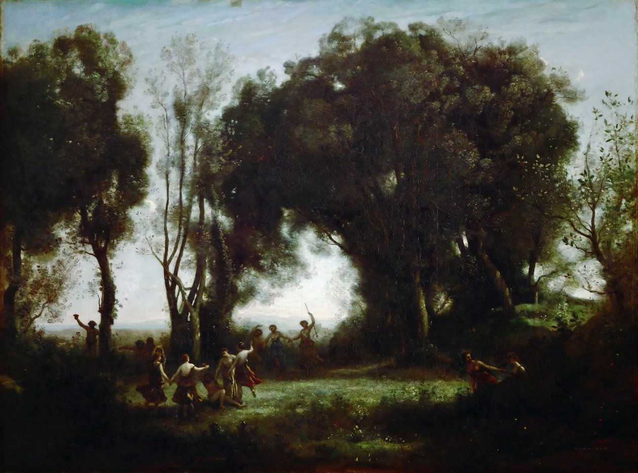 Tanec nymf od Jean Baptiste Camille Corot