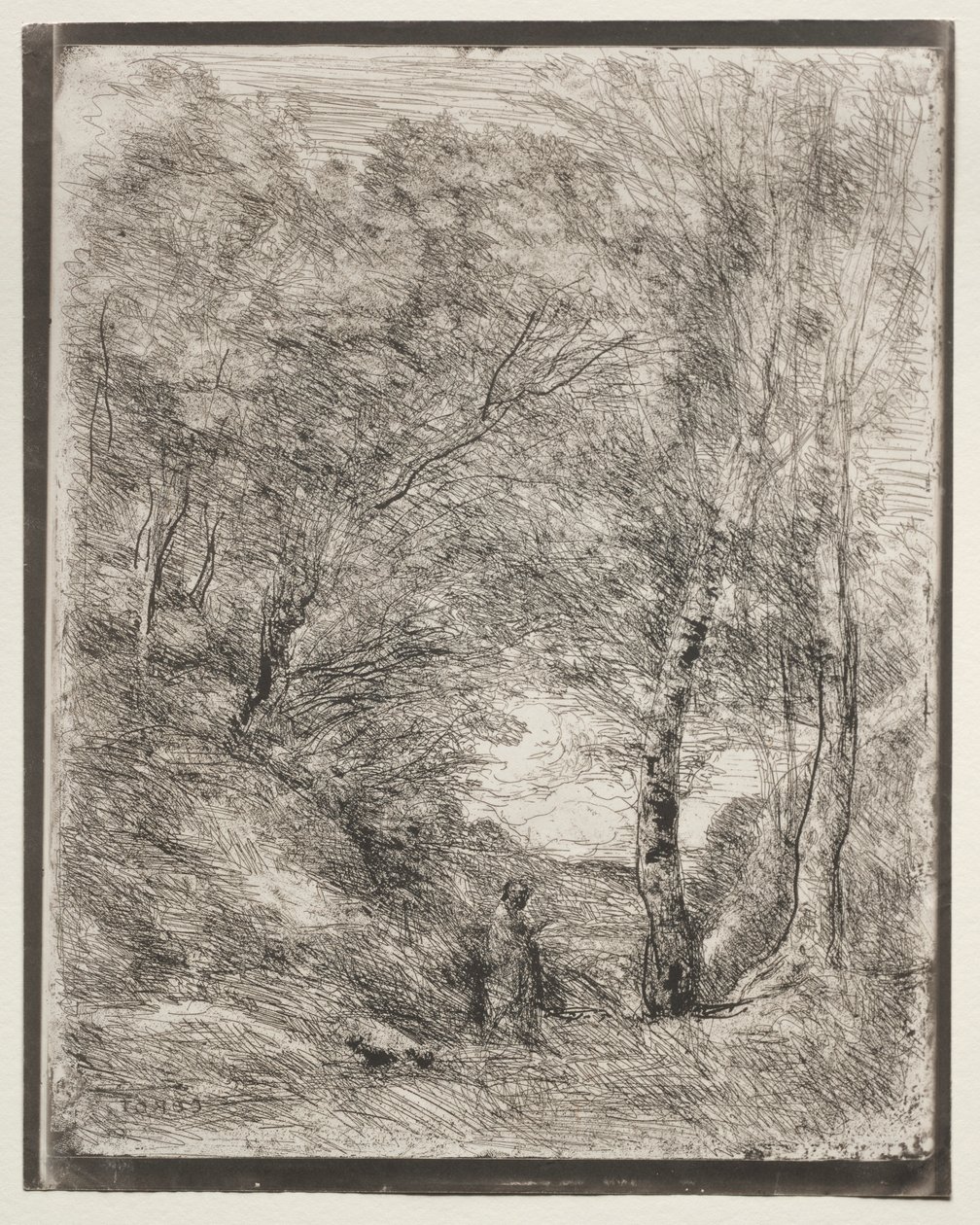 The Gardens of Horace, původní otisk 1855, vytištěno v roce 1921. od Jean Baptiste Camille Corot