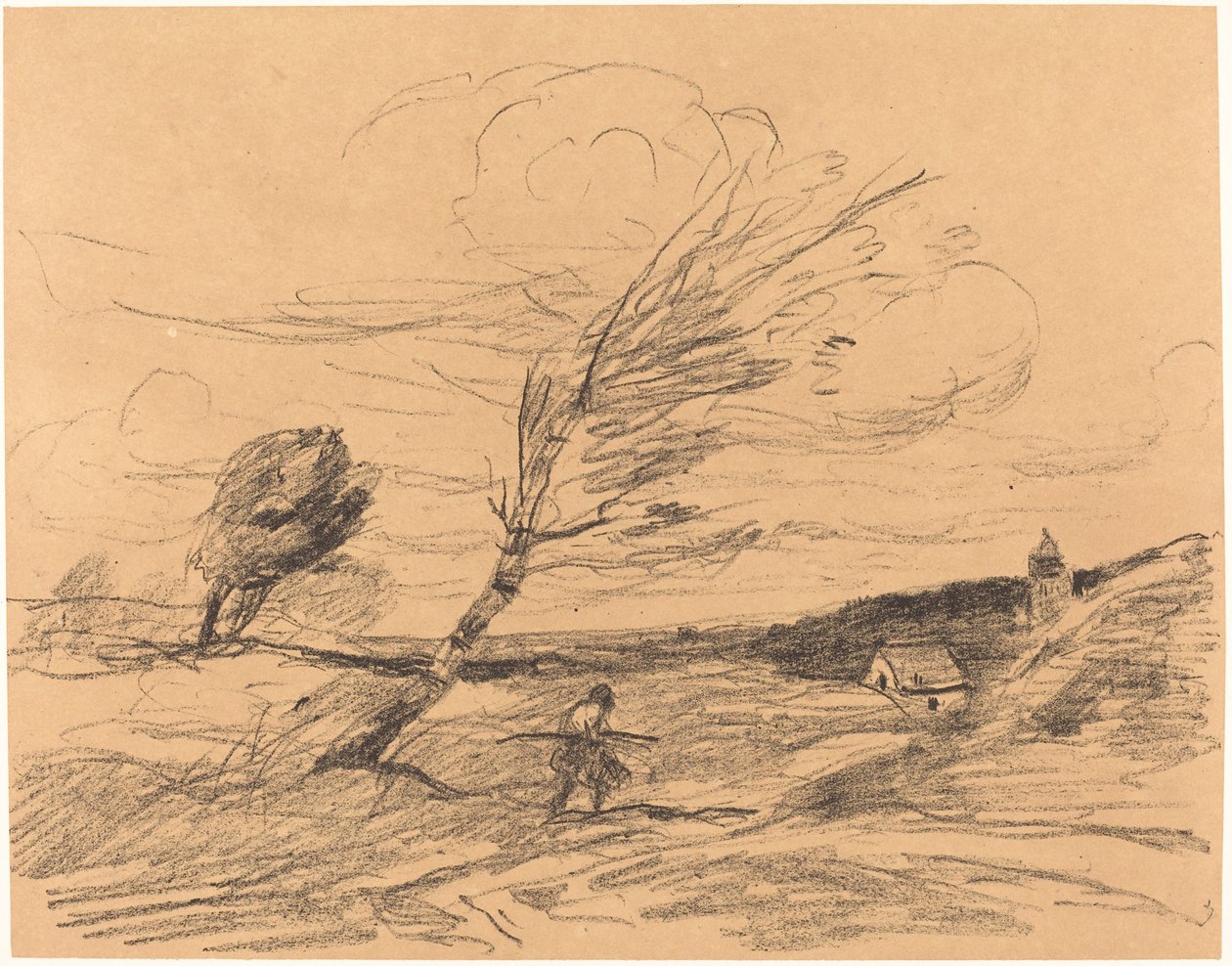 Závan větru (Le Coup de vent) od Jean-Baptiste-Camille Corot