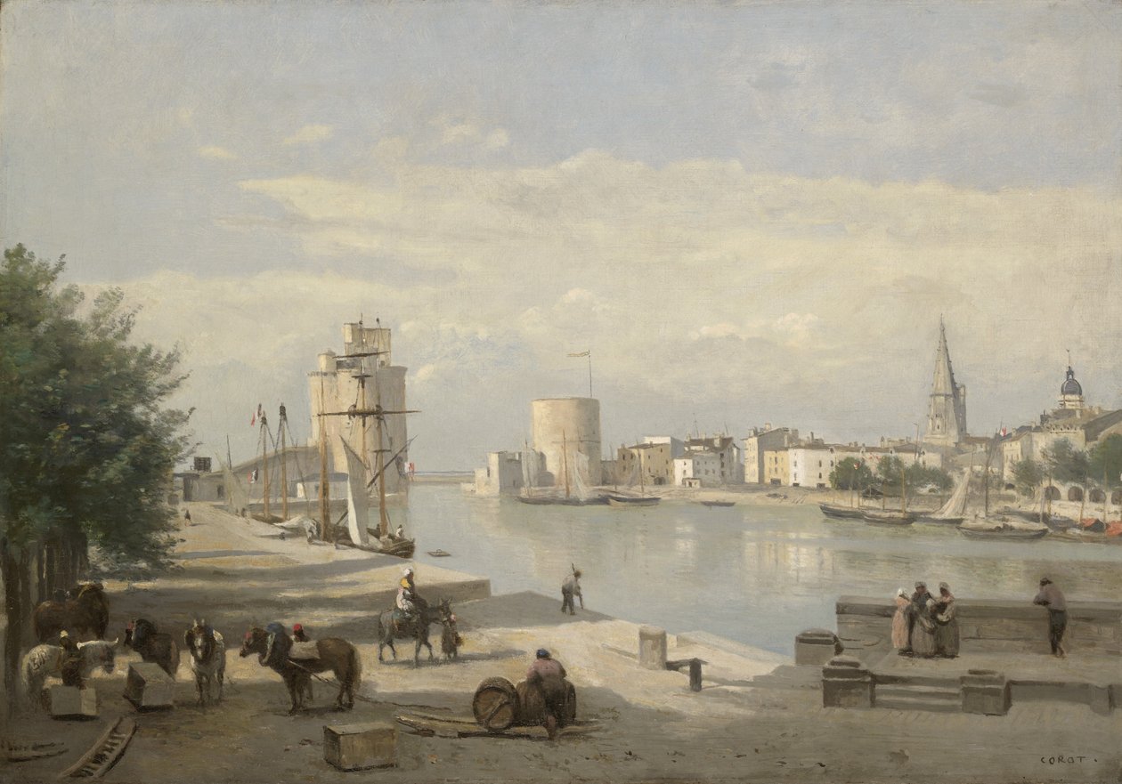 Přístav La Rochelle od Jean Baptiste Camille Corot