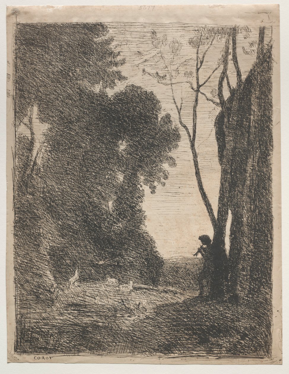 Malý pastýř, 1855. od Jean Baptiste Camille Corot