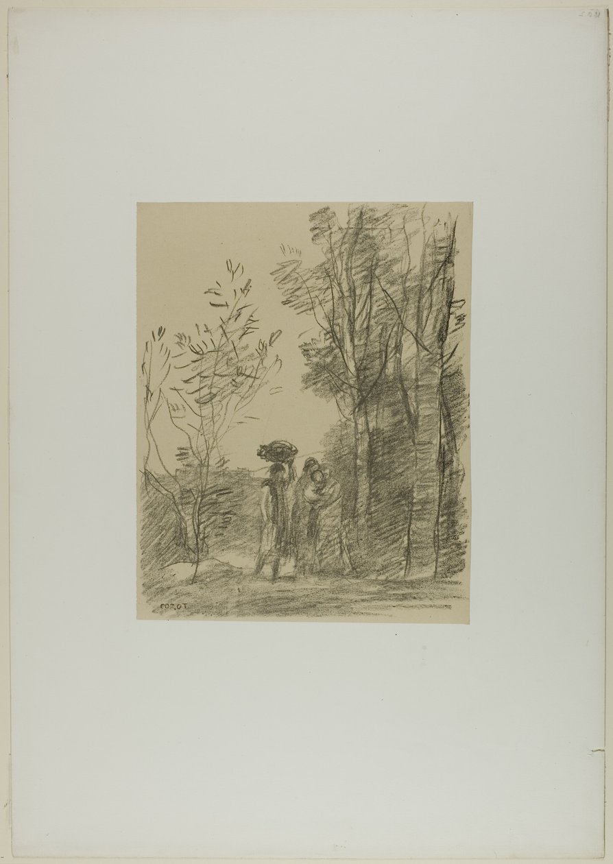 Setkání v lese od Jean Baptiste Camille Corot