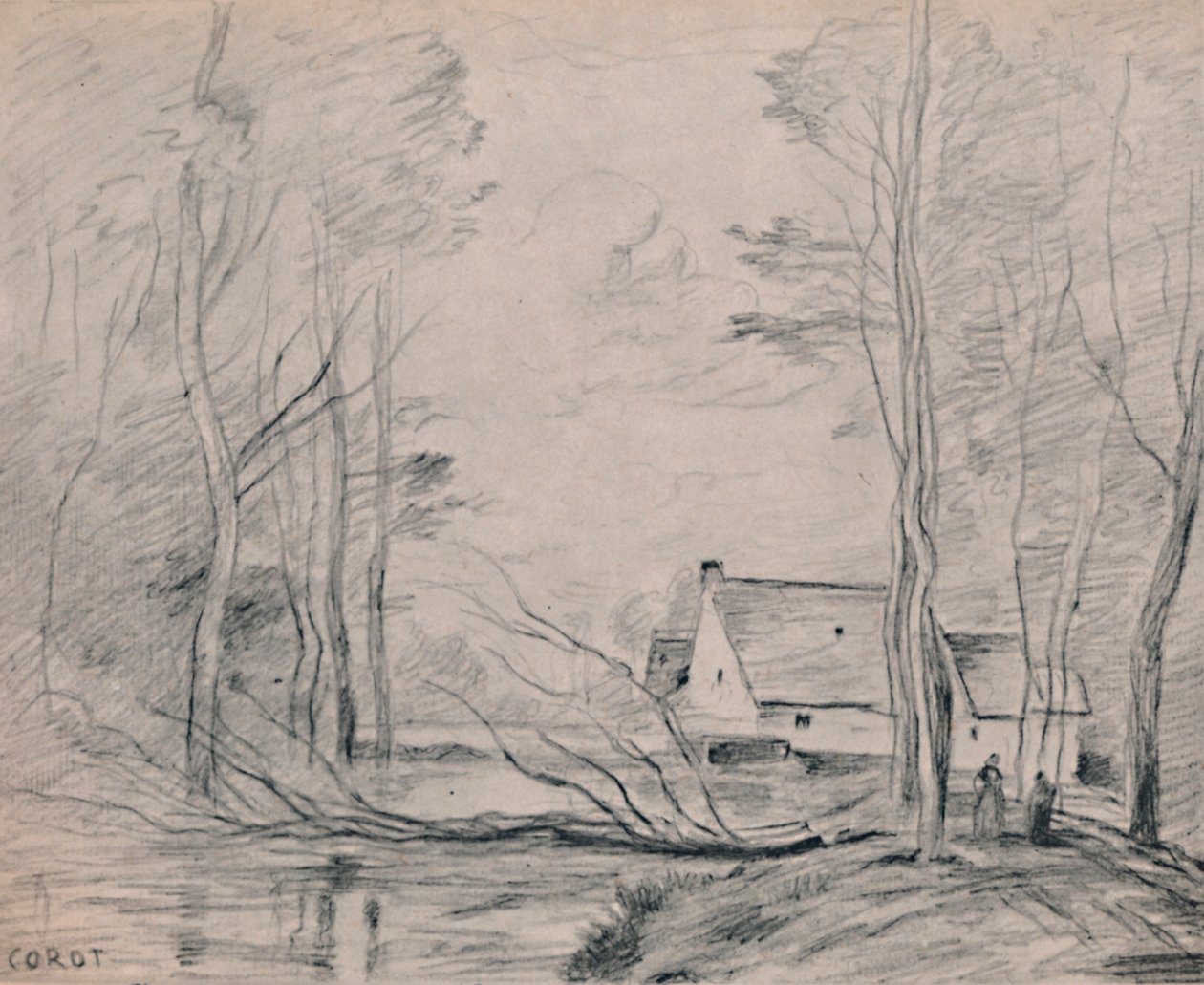 Mlýn v Cuincy, 1871-1872, 1946 od Jean-Baptiste-Camille Corot