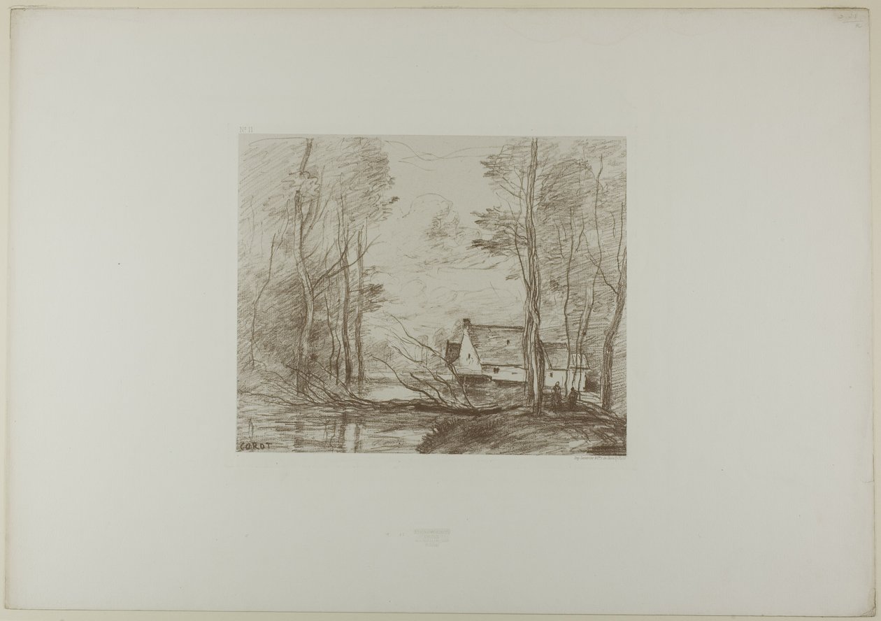 Mlýn v Cuincy, poblíž Douai od Jean Baptiste Camille Corot