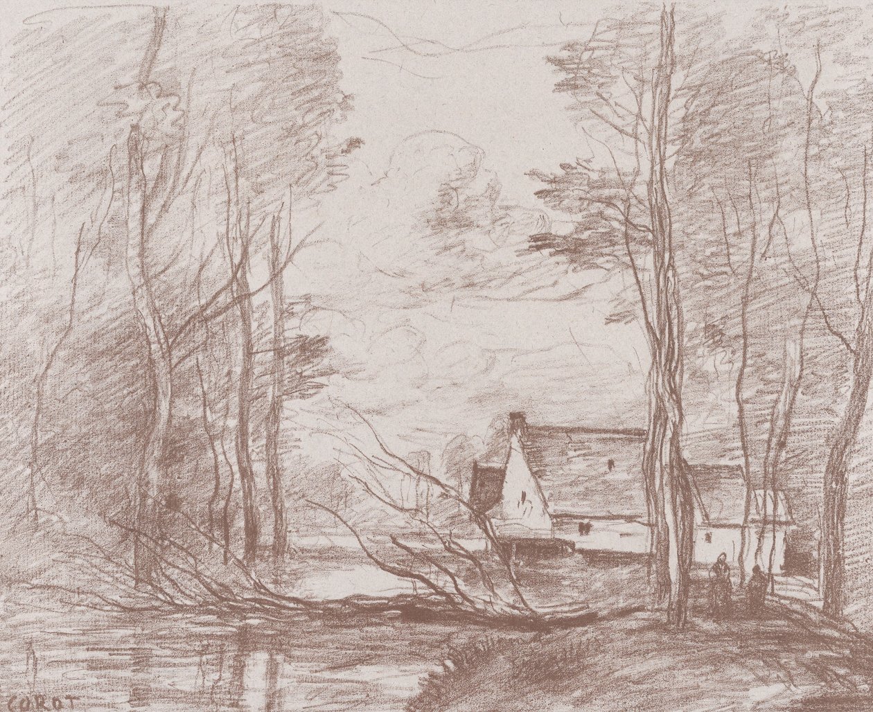 Mlýn v Cuincy, poblíž Douai, 1871-72. od Jean Baptiste Camille Corot