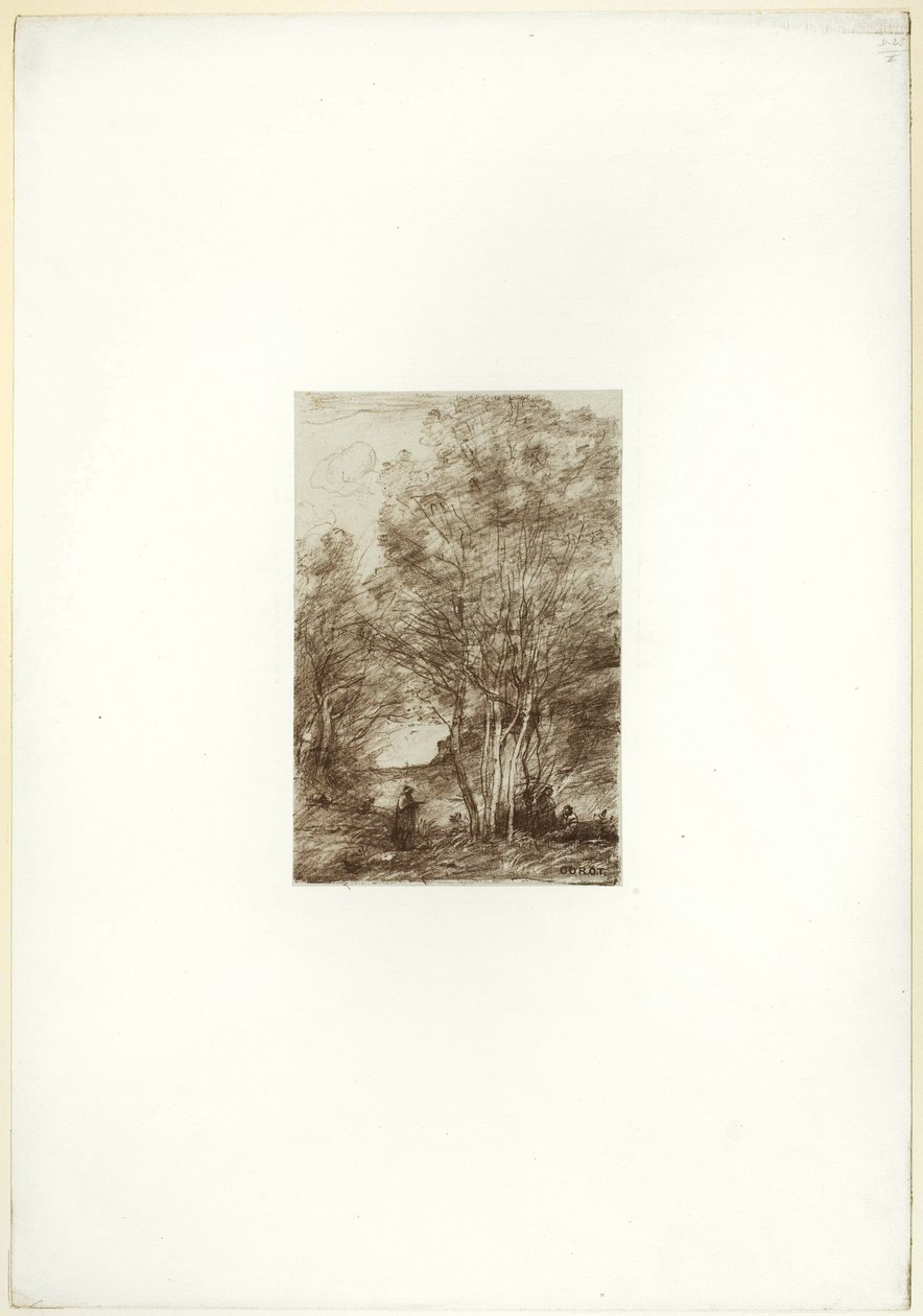 Útočiště filosofů od Jean Baptiste Camille Corot