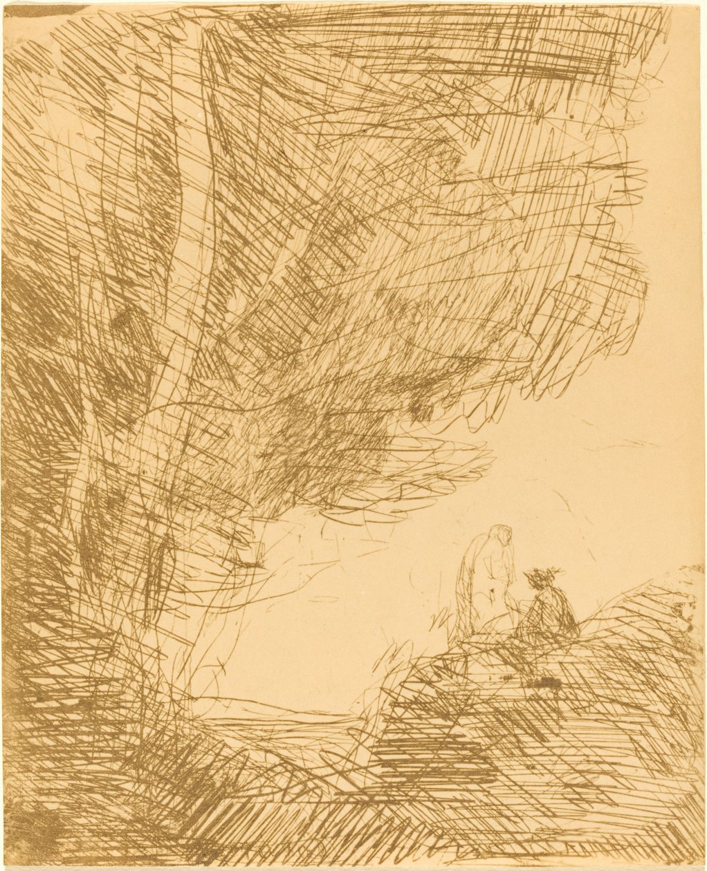 Básník a jeho múza (Le Poete et la muse) od Jean Baptiste Camille Corot