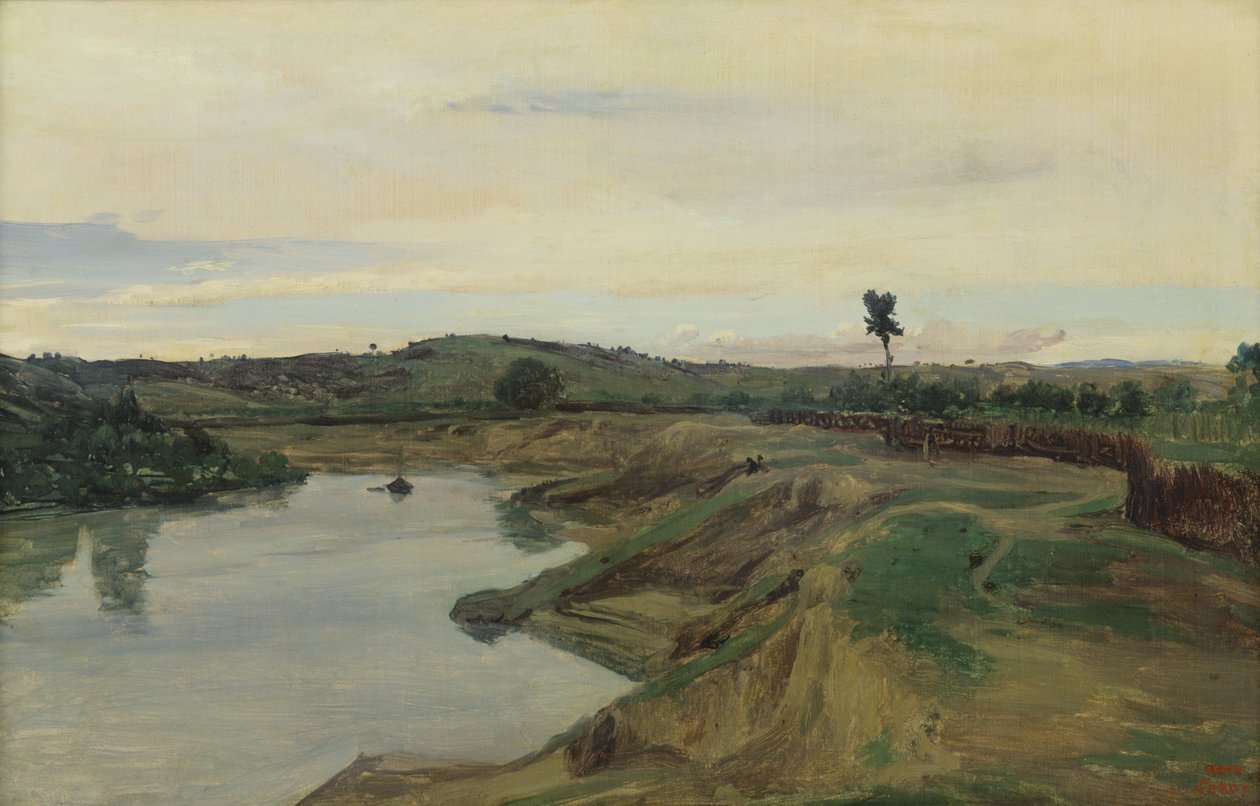 Promenade du Poussin nebo, Roman Campagna, c.1826-28 od Jean Baptiste Camille Corot