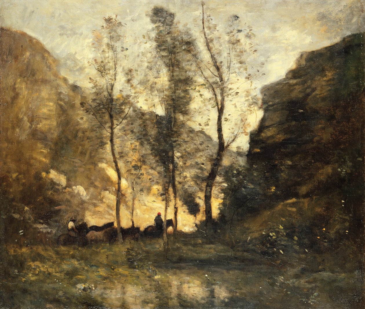 Pašeráci, kolem 1871-72 od Jean Baptiste Camille Corot