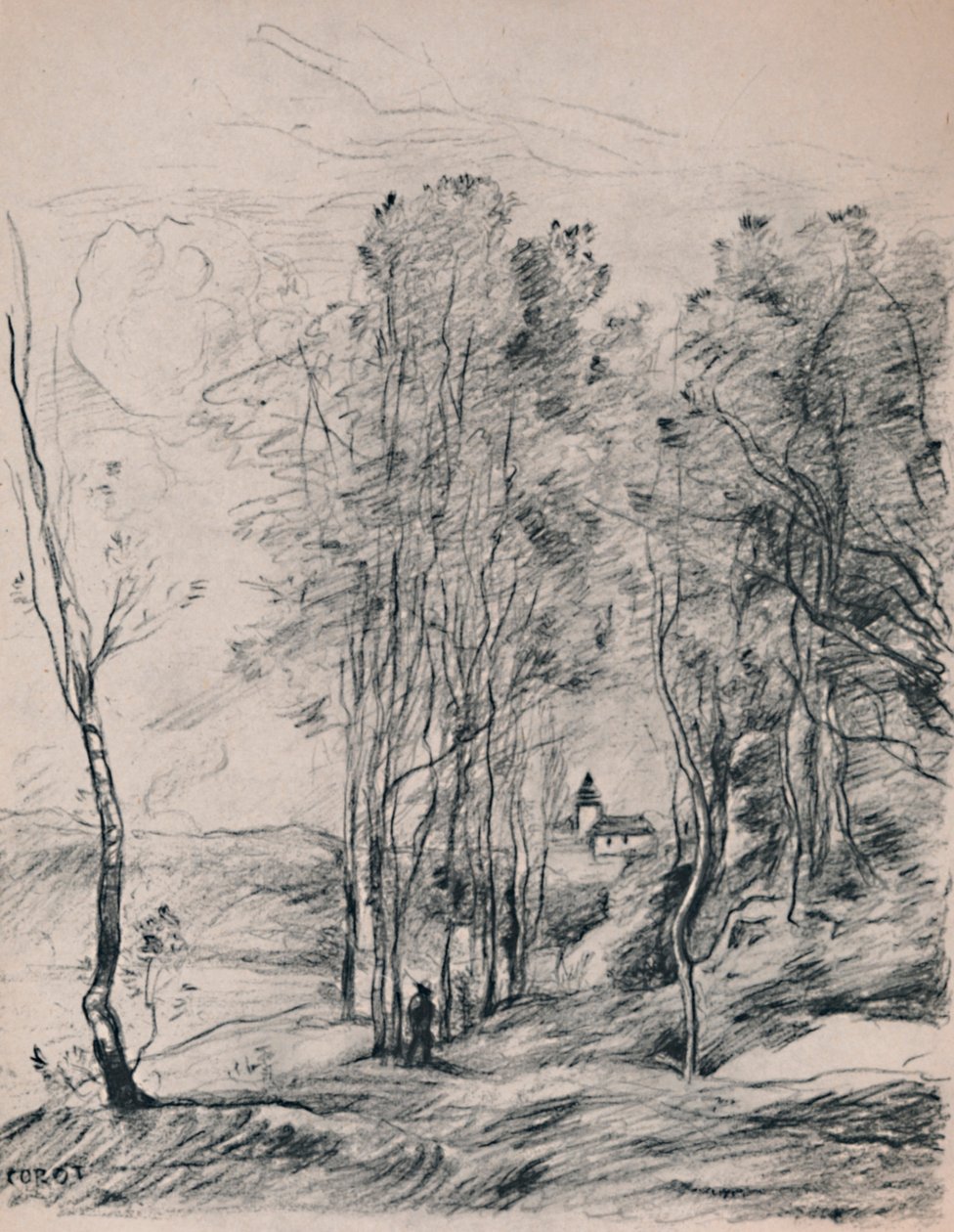 Věž Saint-Nicolas-Les-Arras, kolem 70. let 19. století, 1946 od Jean Baptiste Camille Corot