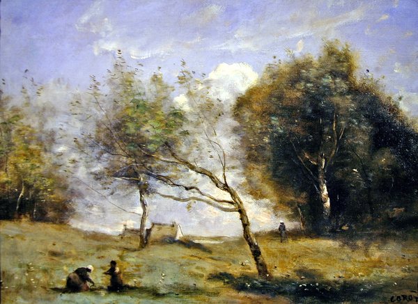 Okolí Malé farmy (olej na plátně) od Jean Baptiste Camille Corot