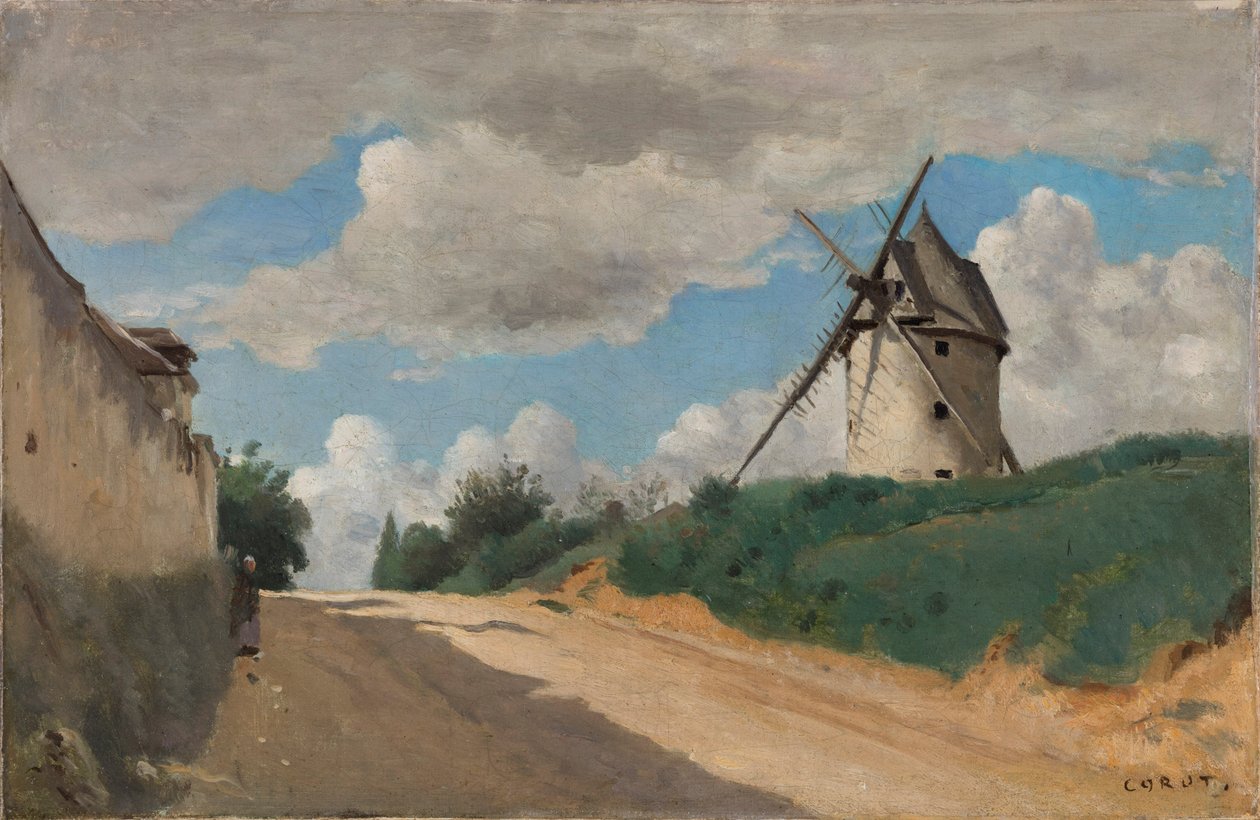 Větrný mlýn, cca 1835-1840. od Jean Baptiste Camille Corot