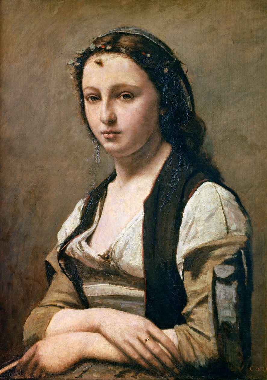 Žena s perlou, c1842 od Jean Baptiste Camille Corot