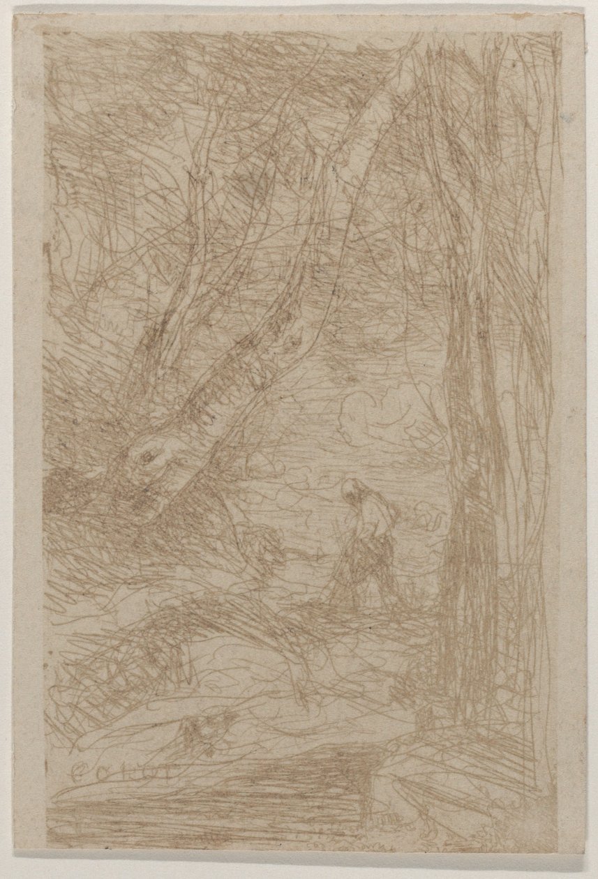 Dřevorubec z Rembrandta Le Bûcheron de Rembrandt, květen 1853. od Jean Baptiste Camille Corot