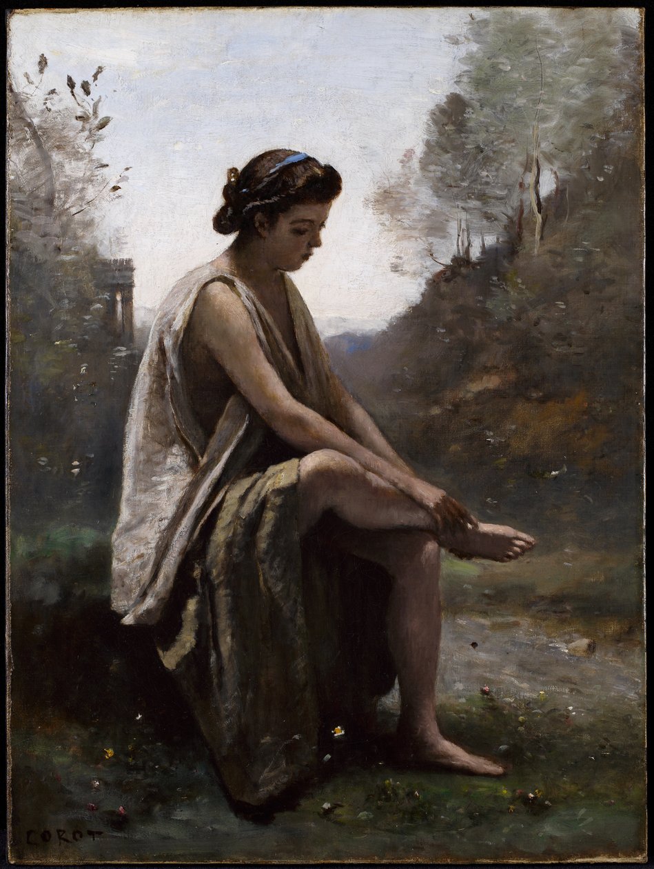 Zraněná Eurydika, kolem 1868-70 (olej na plátně) od Jean Baptiste Camille Corot