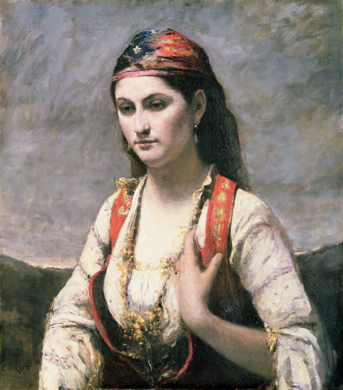 Mladá žena z Albana, 1872 od Jean Baptiste Camille Corot