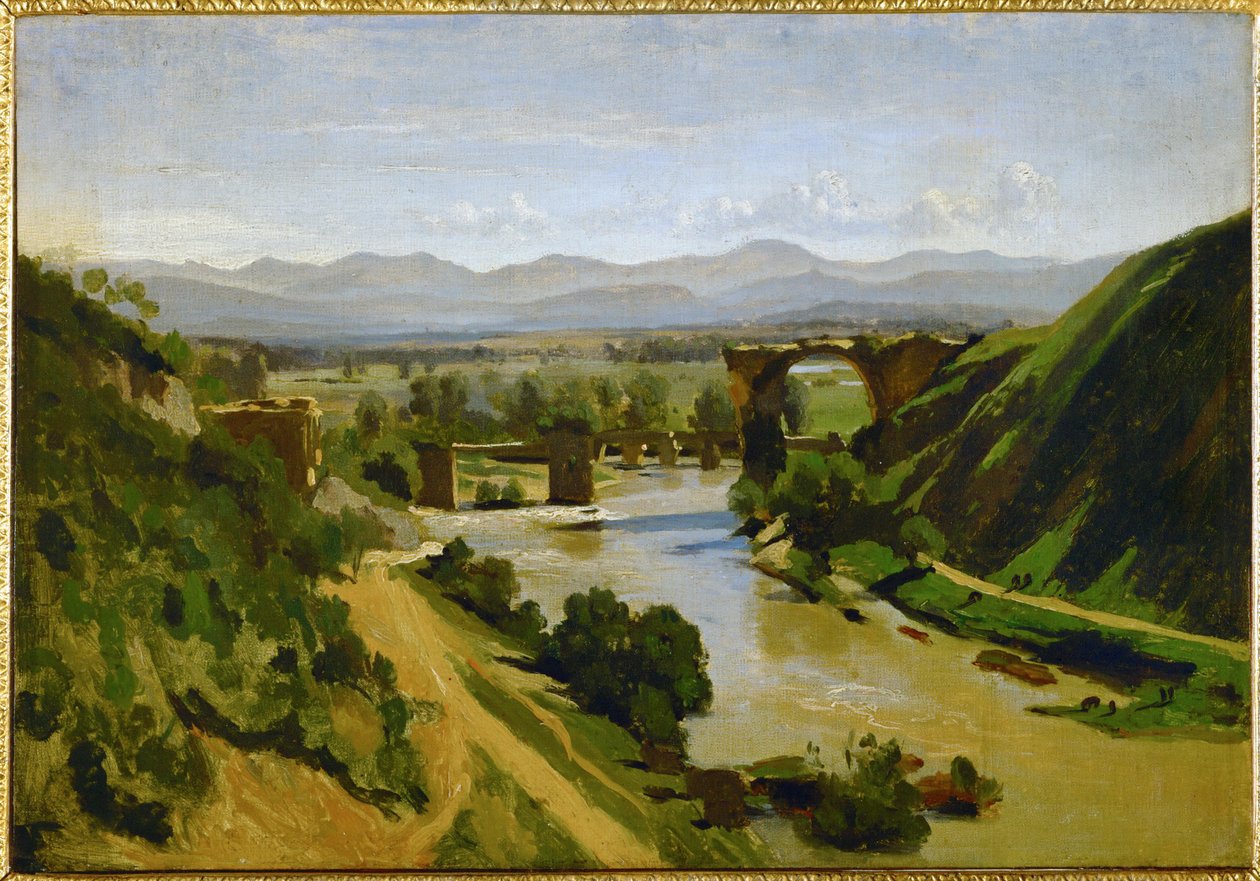 Most v Narni, Itálie ... od Jean Baptiste Camille Corot