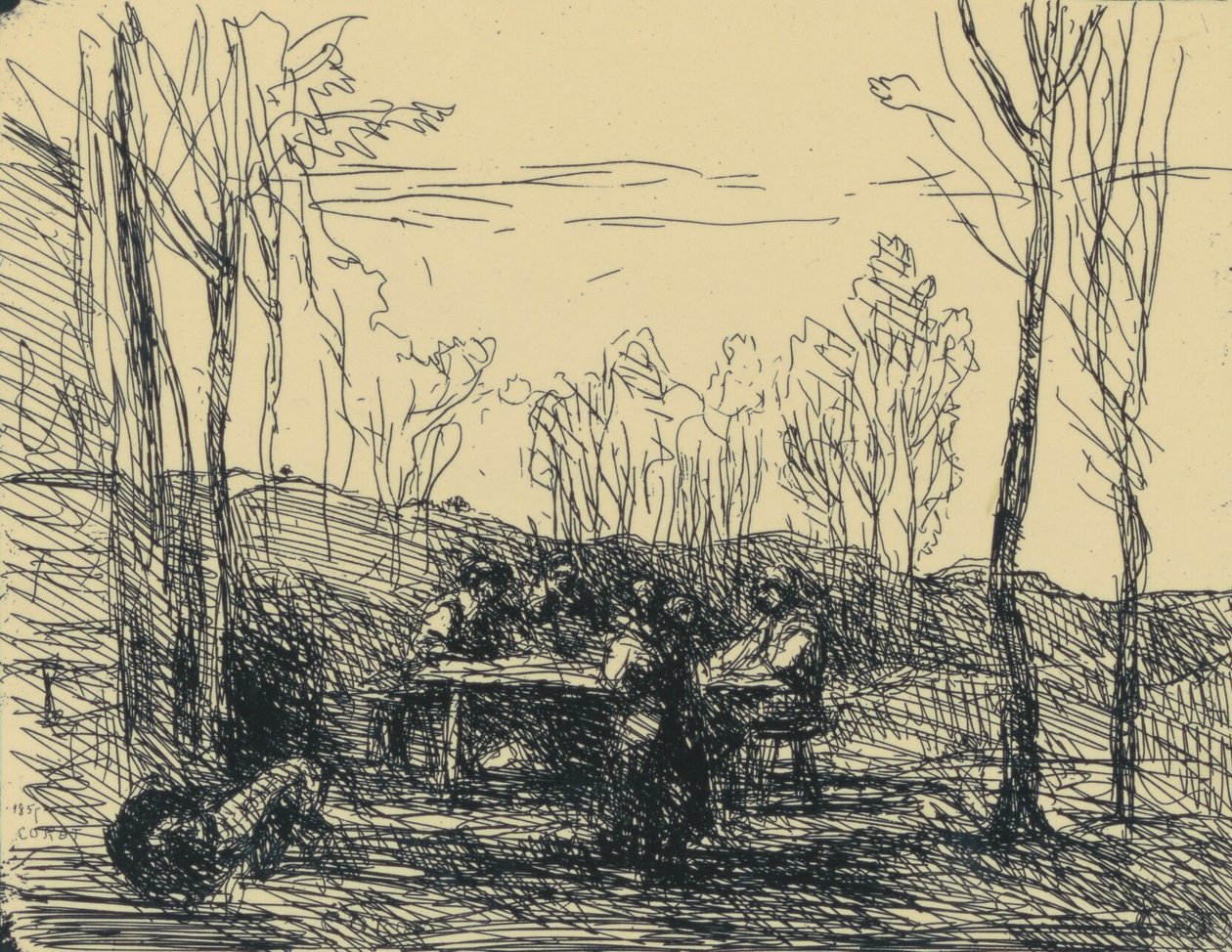 Un Déjeuner Dans La Clairière od Jean Baptiste Camille Corot
