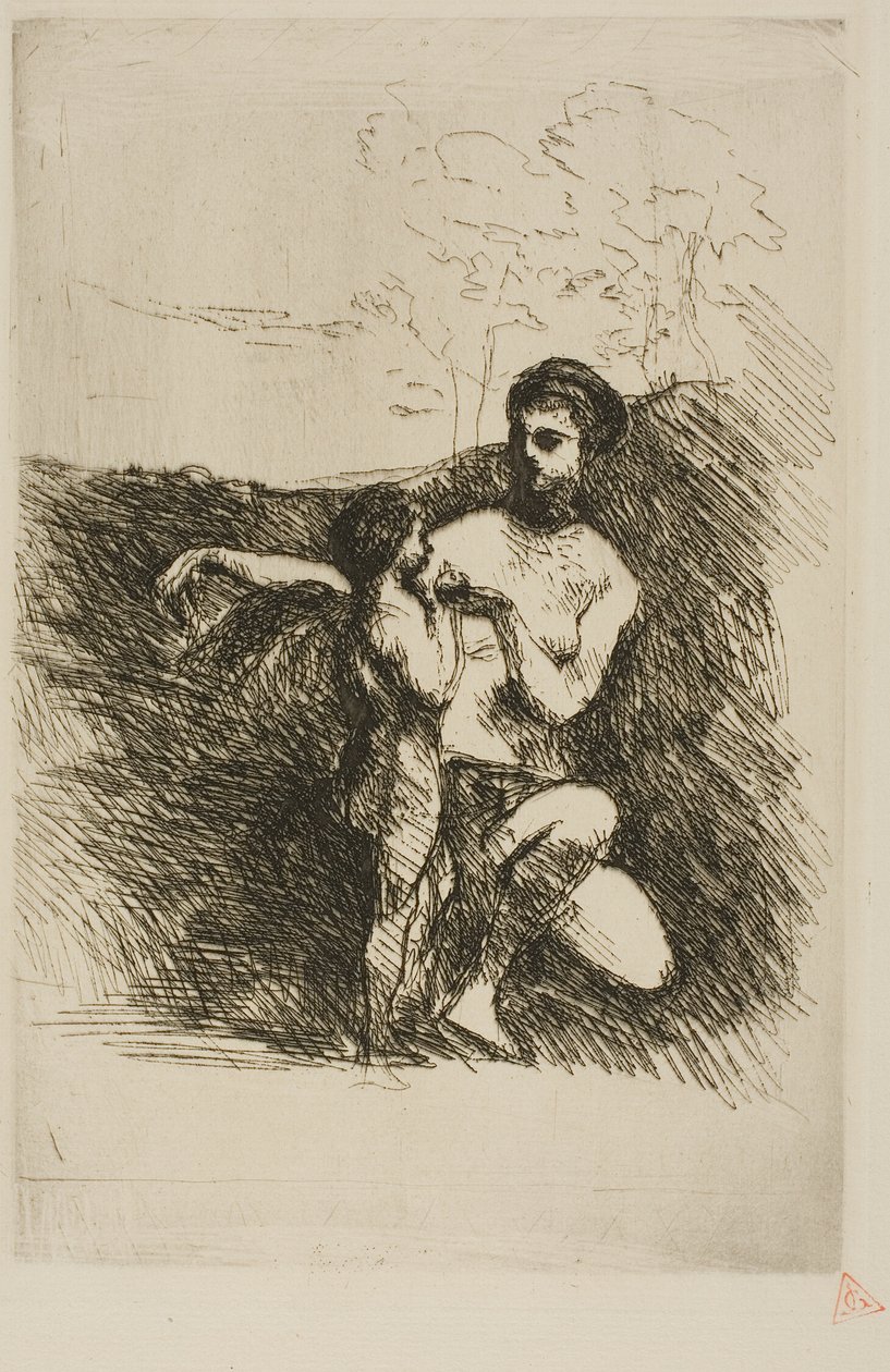 Venuše stříhající Amorovi křídla, druhý talíř od Jean Baptiste Camille Corot