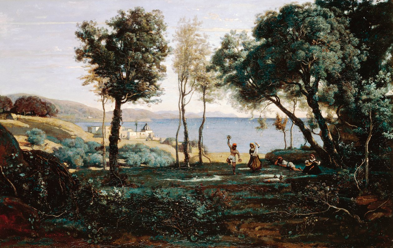 Pohled poblíž Neapole od Jean Baptiste Camille Corot
