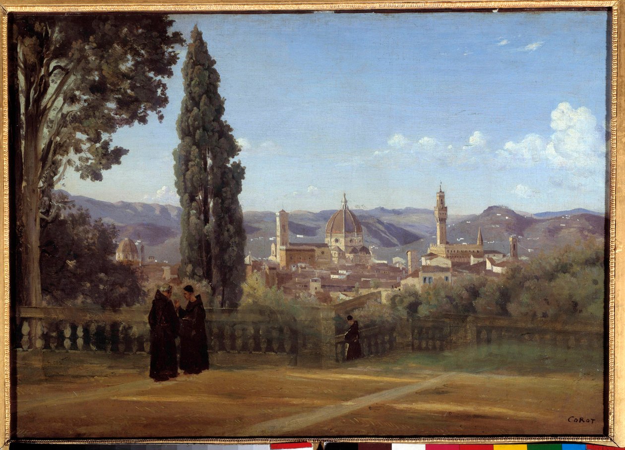Pohled na Florencii ze zahrad Boboli Obraz Camille Corot (1796-1875) 1835 Sun. 0,51x0,73 m od Jean Baptiste Camille Corot