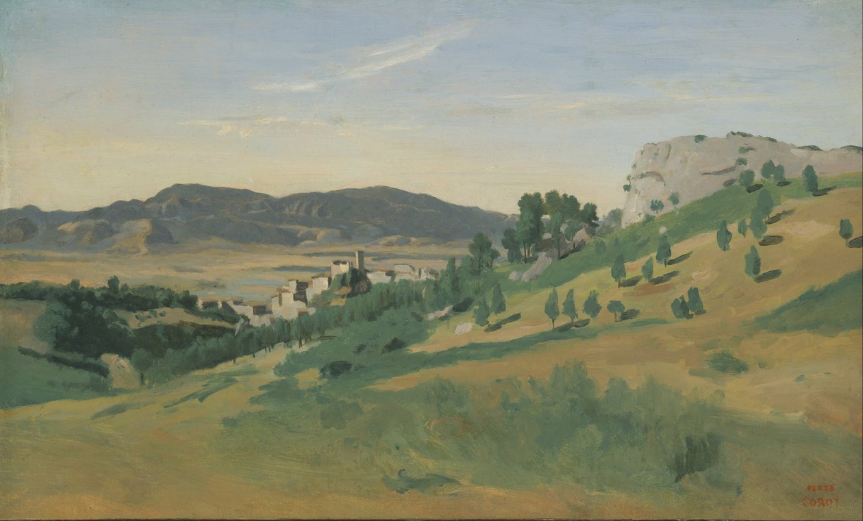 Pohled na Olevano od Jean Baptiste Camille Corot