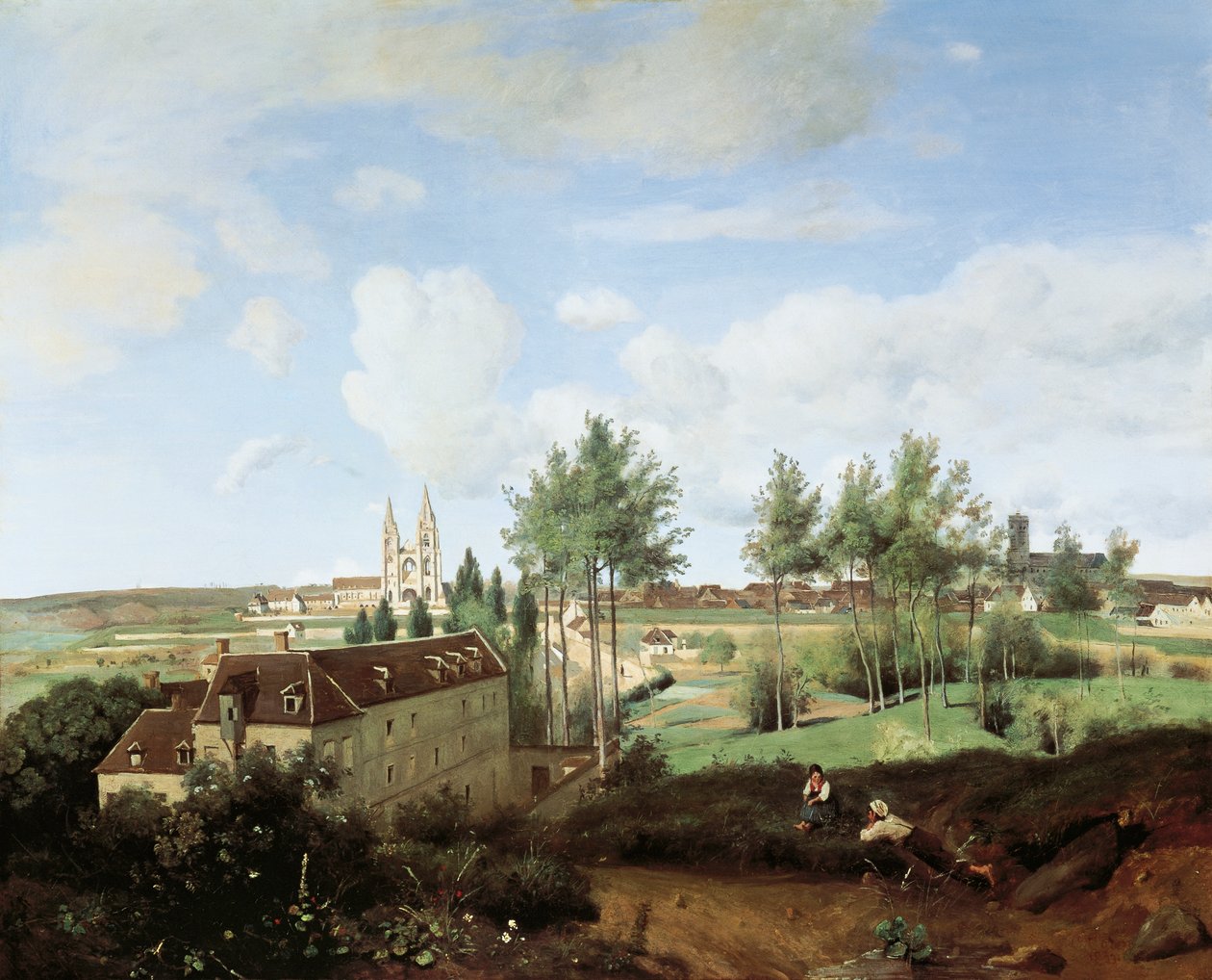 Pohled na Soissons, Jean-Baptiste-Camille Corot (1796-1875), 80x100 cm. od Jean Baptiste Camille Corot