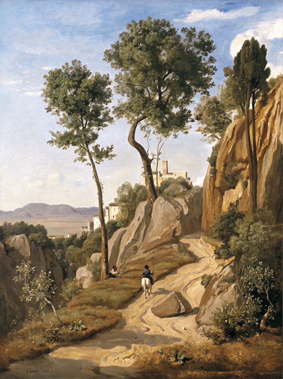 Pohled na Volterru, 1838 od Jean Baptiste Camille Corot