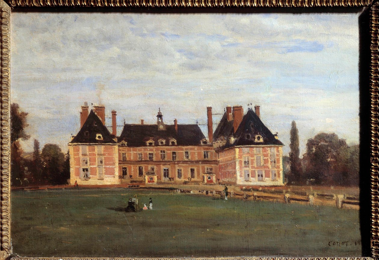 Pohled na zámek Marie Caroline, vévodkyně z Berry a Rosny, na malbě Yvelines od Camille Corot (1796-1875) 1840 ne. 0,24x0,35 m od Jean Baptiste Camille Corot