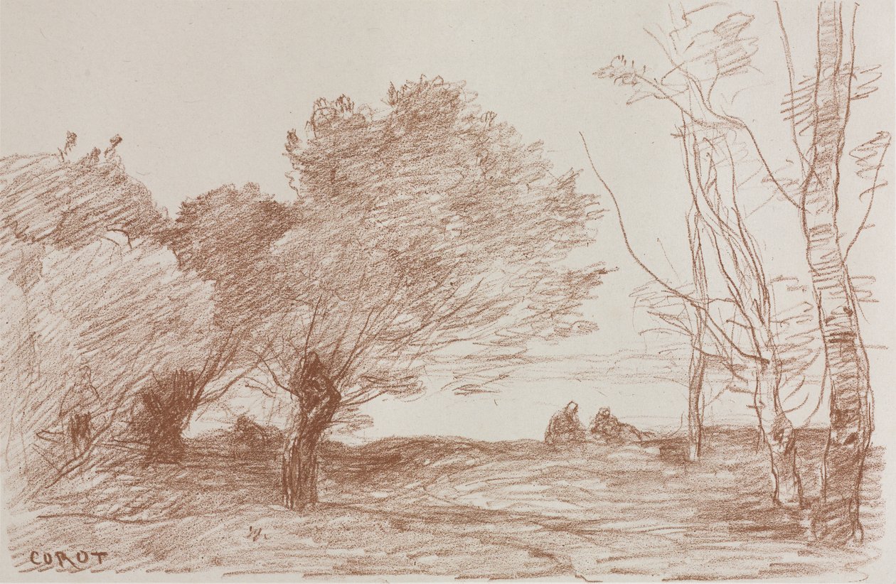 Vrby a topoly od Jean Baptiste Camille Corot