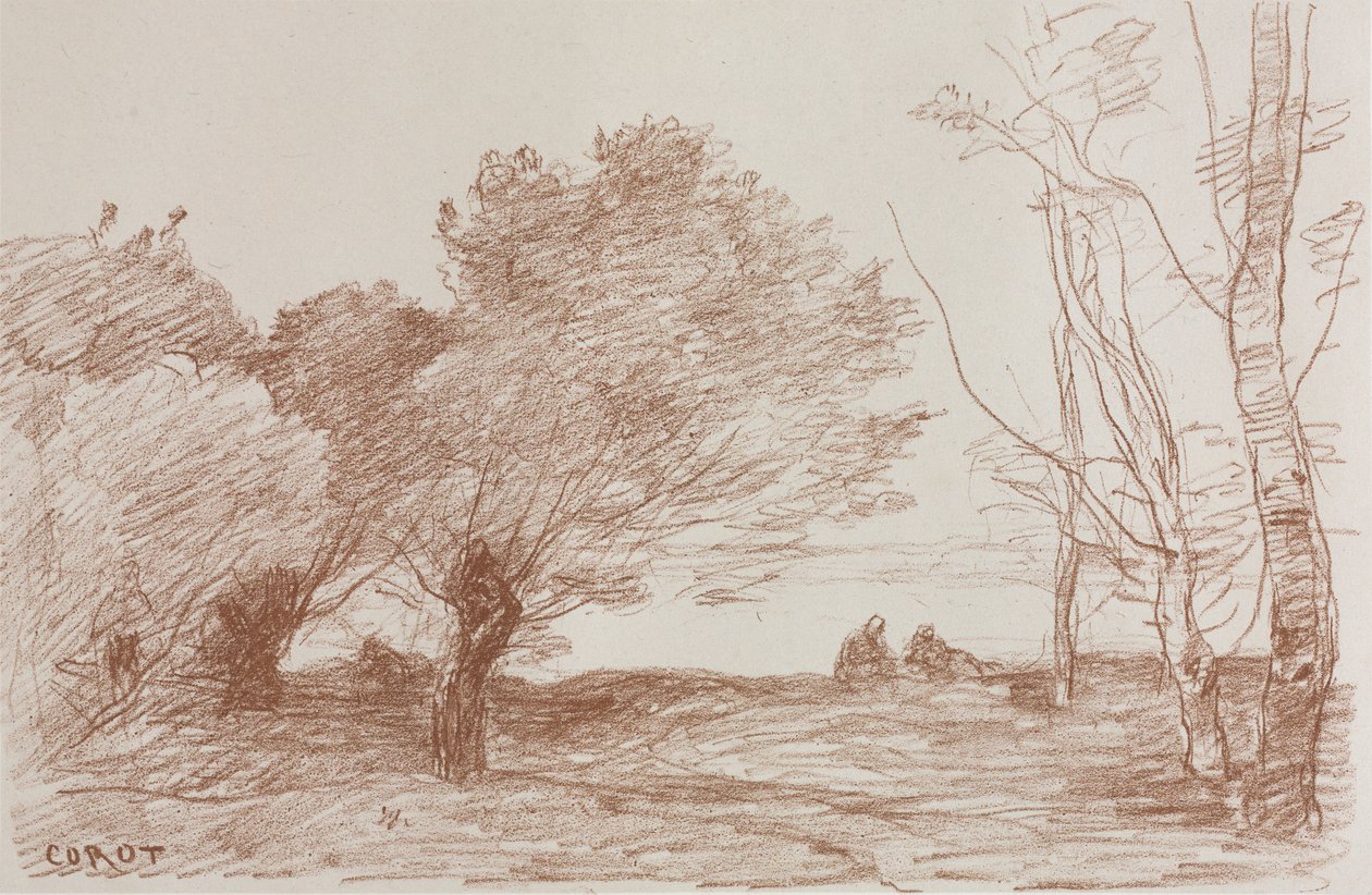 Vrby a topoly, 1871. od Jean Baptiste Camille Corot