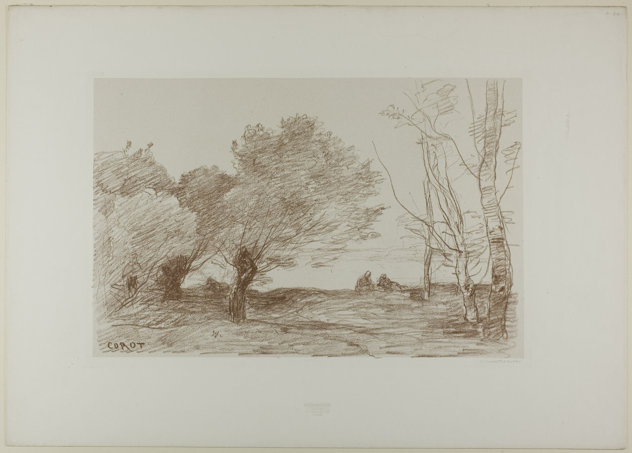 Vrby a topoly bílé od Jean Baptiste Camille Corot