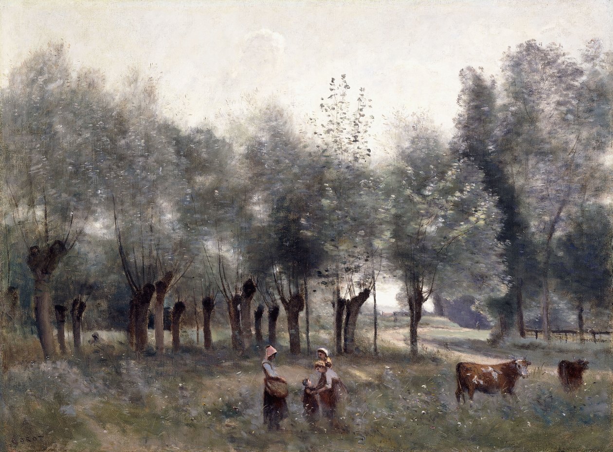 Ženy v poli vrb, 1860-65 od Jean Baptiste Camille Corot
