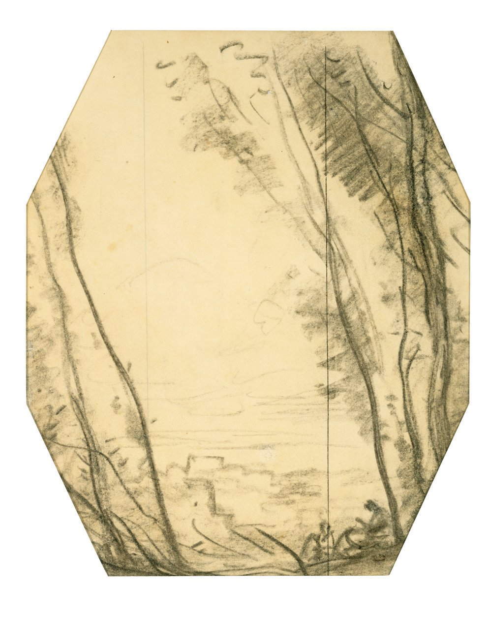Woodland Scene (uhl na tkaném papíře, lemovaný papírem z moruše) od Jean Baptiste Camille Corot