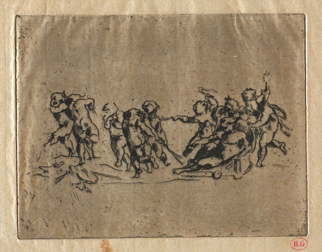 Bacchanal s dětmi a kočárem od Jean Baptiste Carpeaux