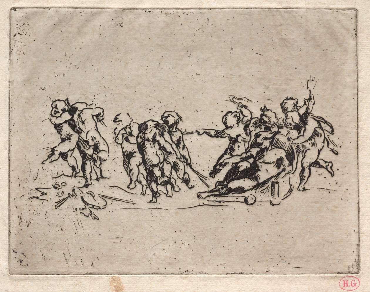 Bacchanal s dětmi a kočárem. od Jean Baptiste Carpeaux