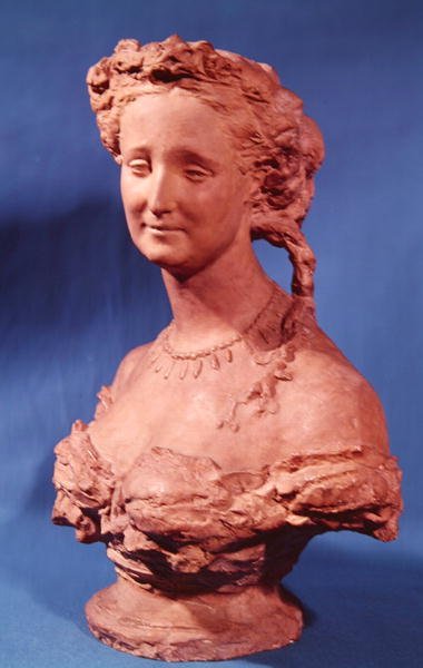 Busta Eugenie-Marie de Montijo de Guzman (1826-1920) hraběnka z Teba (terakota) od Jean Baptiste Carpeaux