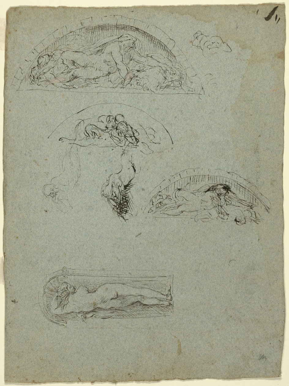 Stálá postava ve výklenku a studie pro skupinu Ugolino, 1857-58 od Jean Baptiste Carpeaux